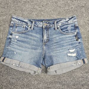 Silver Jeans Co Boyfriend Womens Shorts Size 27 (32) Cuffed Distressed